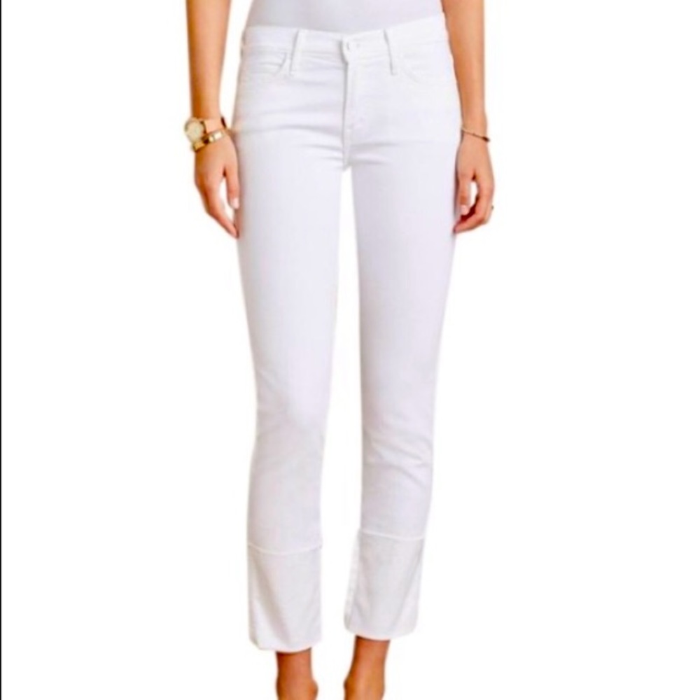 Mother Pony Boy Fray White Jeans Size 29